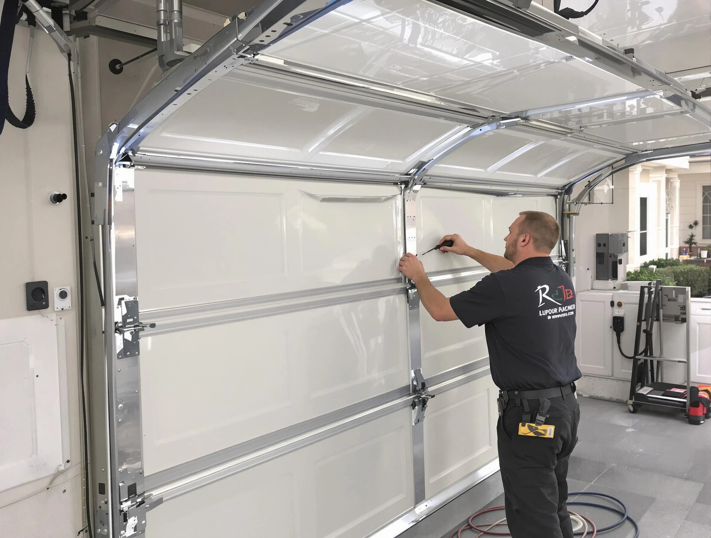 Evergreen Garage Door Repair professional performing panel repair in Evergreen