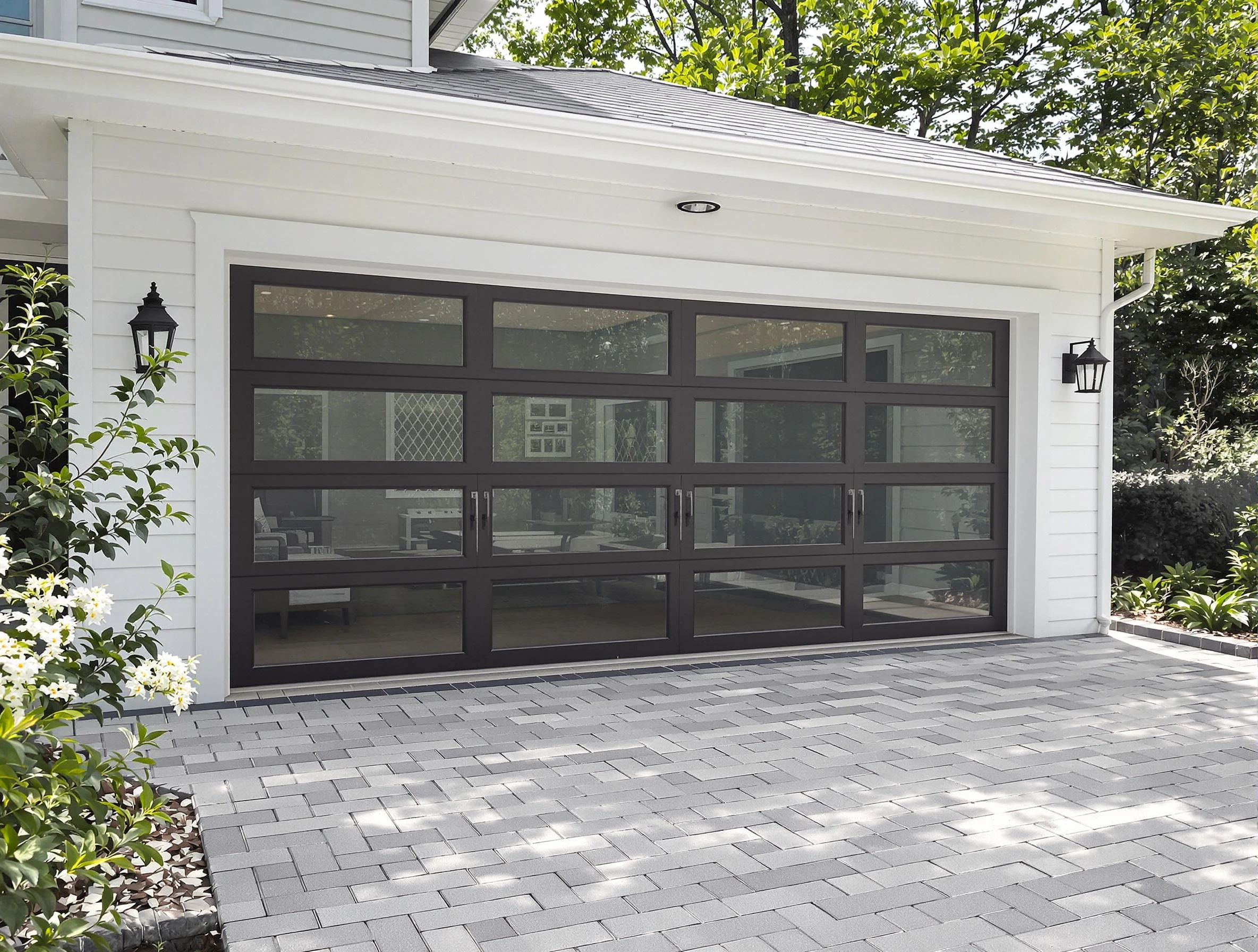 Evergreen Garage Door Repair design specialist presenting custom garage door options to Evergreen homeowner